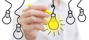 image of businessman with light bulb idea