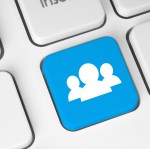 image of social media concept keyboard