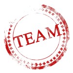 Image of red team rubber stamp with stamp
